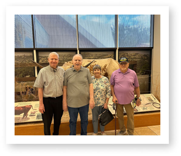 Group of Elderly Friends on Museum Outing From Assisted Living